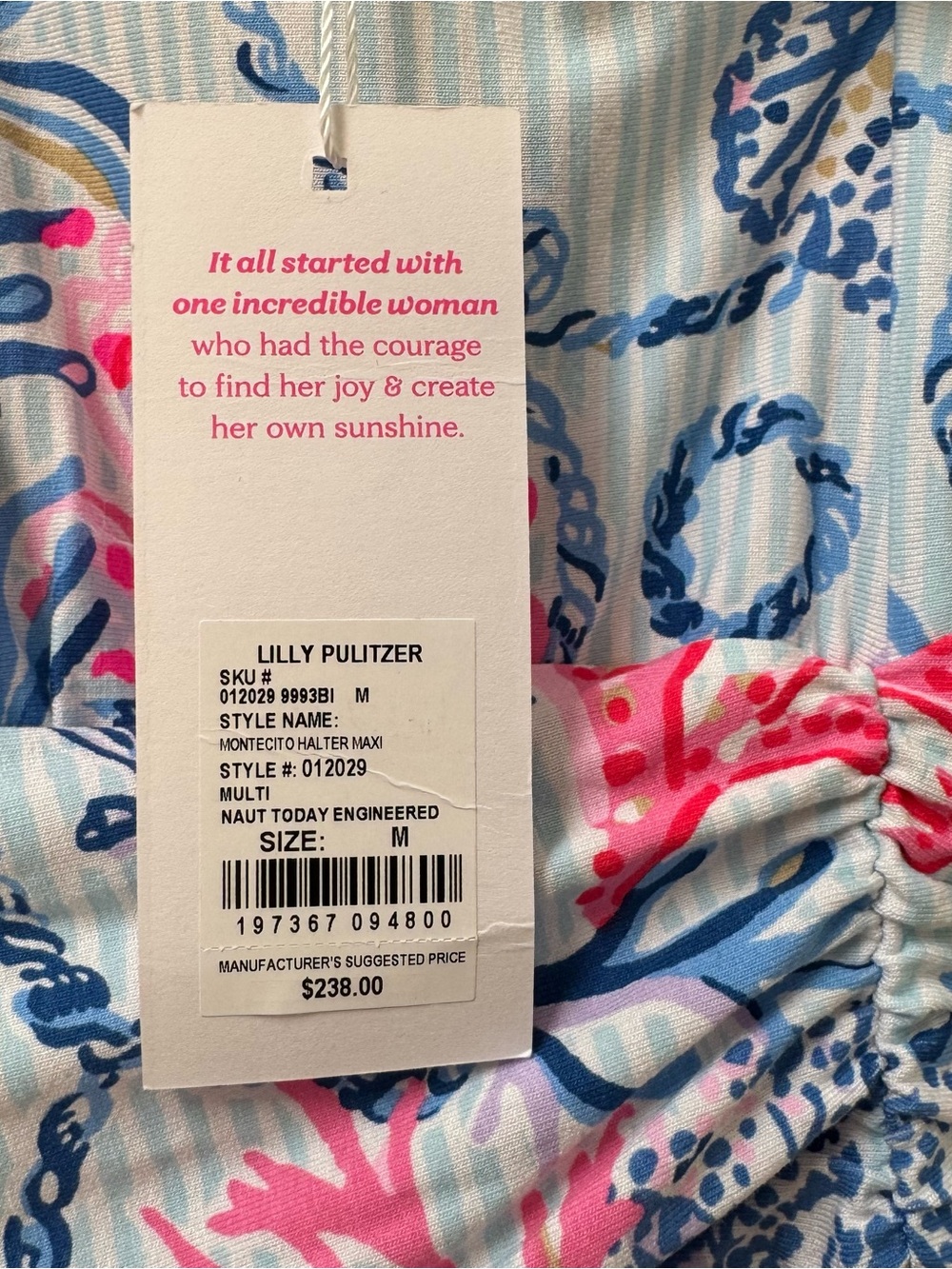 Lilly Pulitzer Montecito Halter Maxi Coastal Nautical Tiered Ruffle - Picture 3 of 8